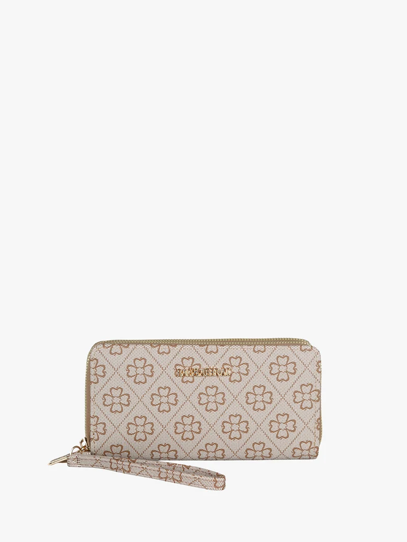 Portafoglio rettangolare da donna con doppia zip - khaki
