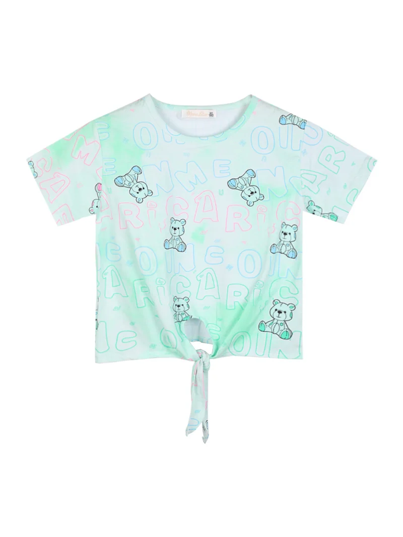 Completo da bambina gonna in tulle + t-shirt - verde chiaro