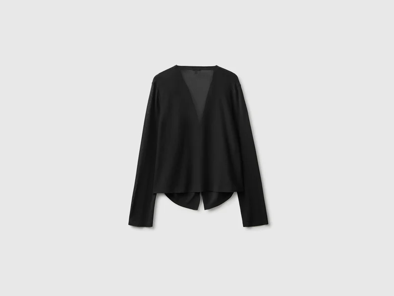Drapierter Cardigan aus Bambus-Viskose-Mischgewebe
