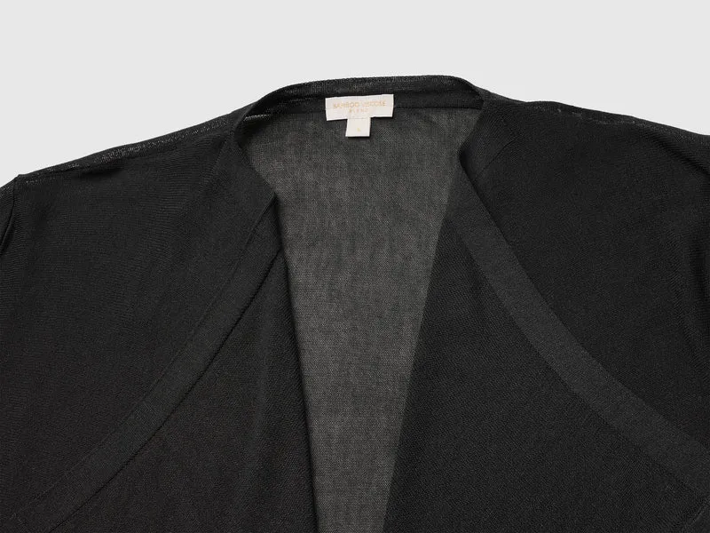 Drapierter Cardigan aus Bambus-Viskose-Mischgewebe