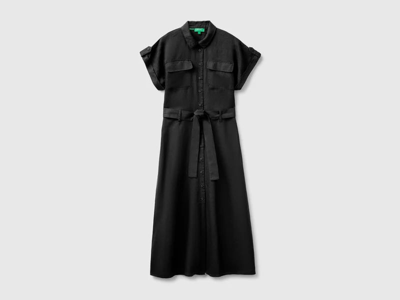 Midi-Hemdkleid aus reinem Leinen