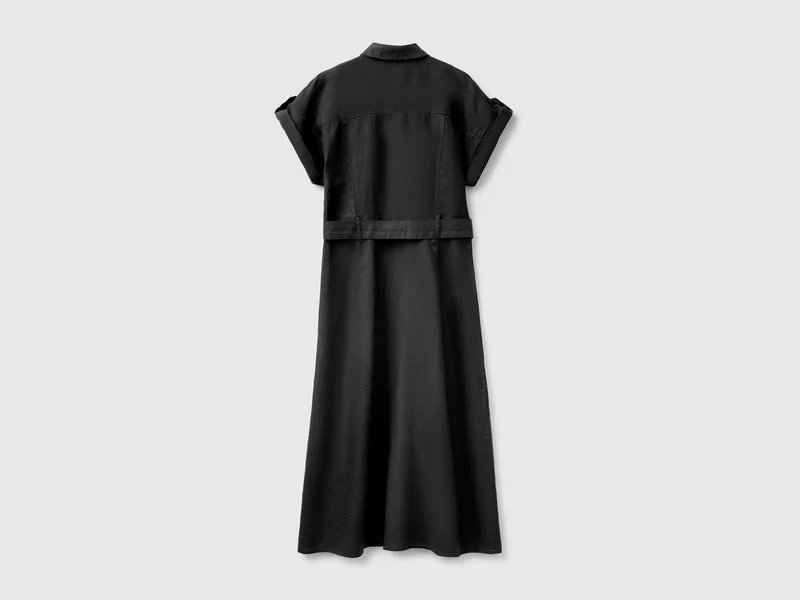 Midi-Hemdkleid aus reinem Leinen