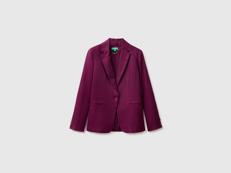 Einreihiger Blazer aus reinem Leinen