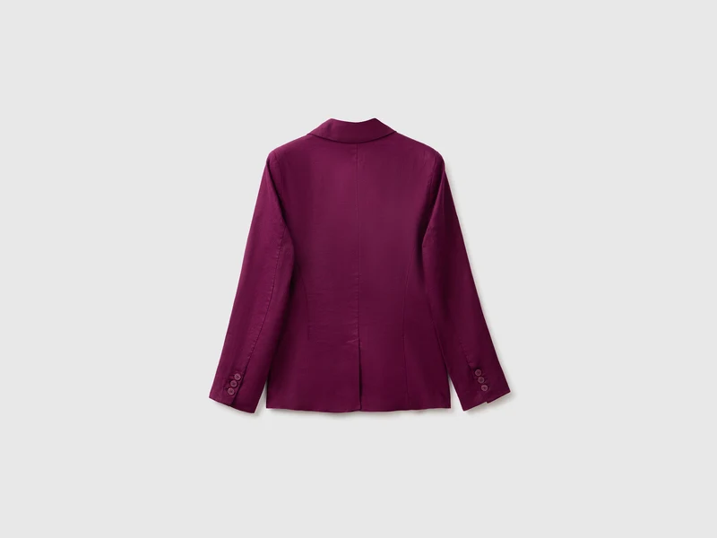 Einreihiger Blazer aus reinem Leinen