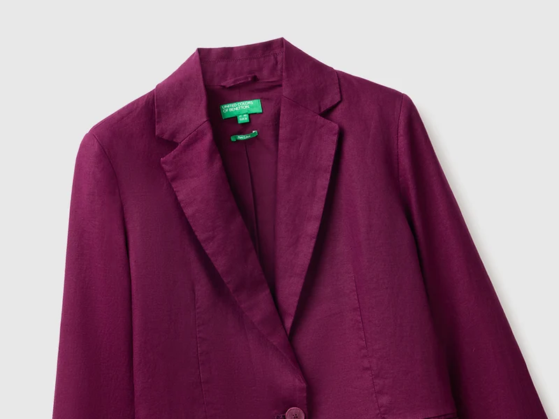 Einreihiger Blazer aus reinem Leinen