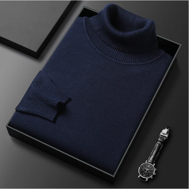 Herren Rollkragenpullover | Premium Kaschmir-Mix | Einfarbig | Weich & Warm