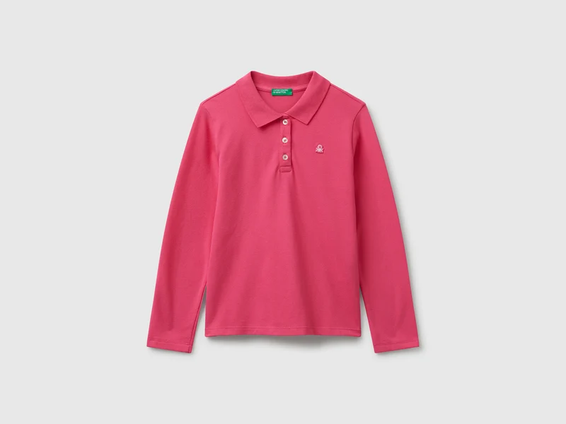 Langärmliges Poloshirt aus Baumwolle