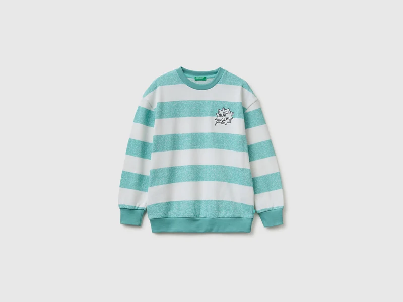 Übergroßes gestreiftes Sweatshirt