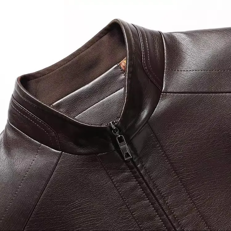 Herren Lederjacke | Echte Lederqualität | Mit Plüschfutter | Winddicht & Warm