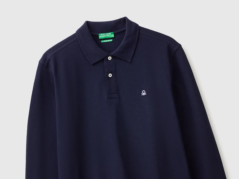 Langärmliges Poloshirt aus Baumwolle