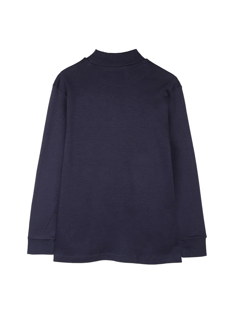 Maglia a lupetto da bambini a maniche lunghe - blu scuro