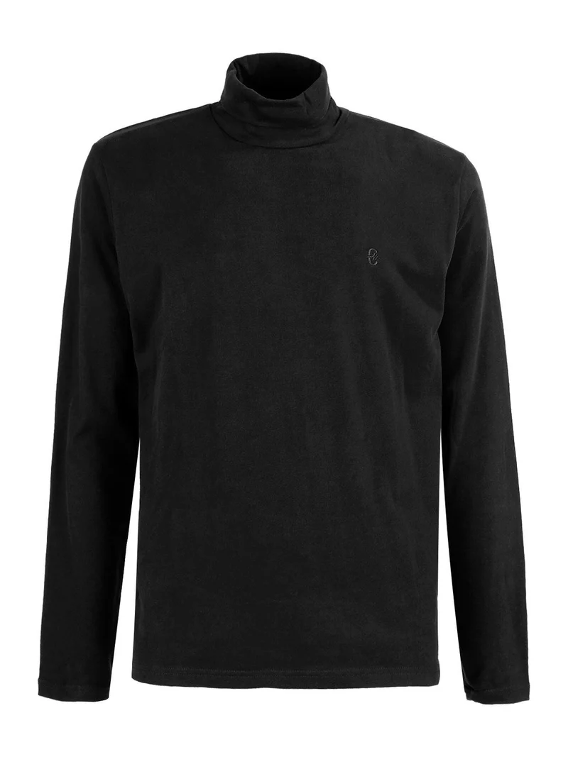 maglietta dolcevita da uomo - nero