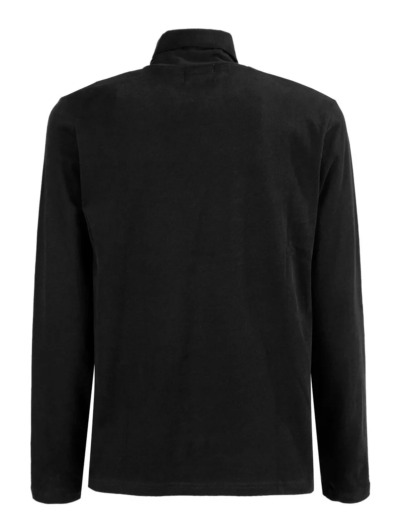 maglietta dolcevita da uomo - nero