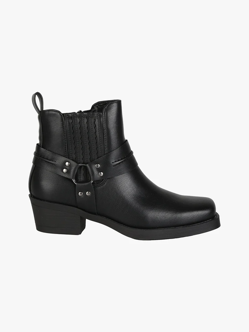 Stivaletti donna con punta quadrata - nero