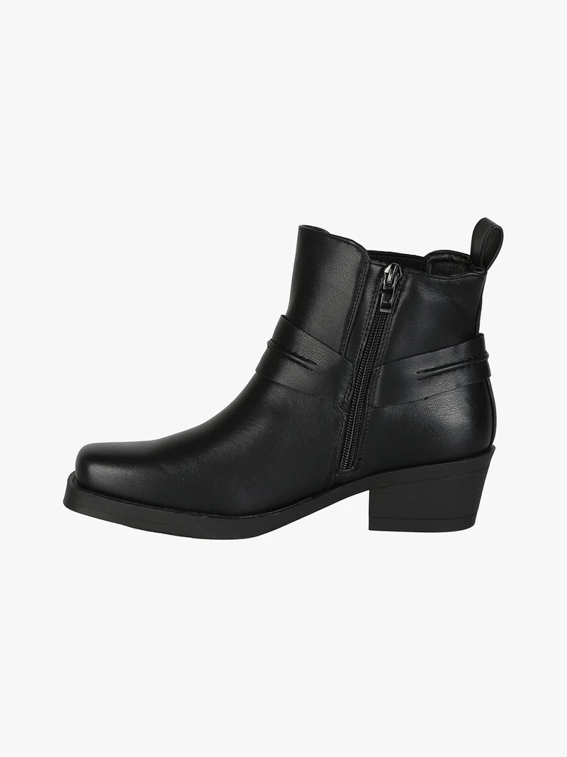 Stivaletti donna con punta quadrata - nero