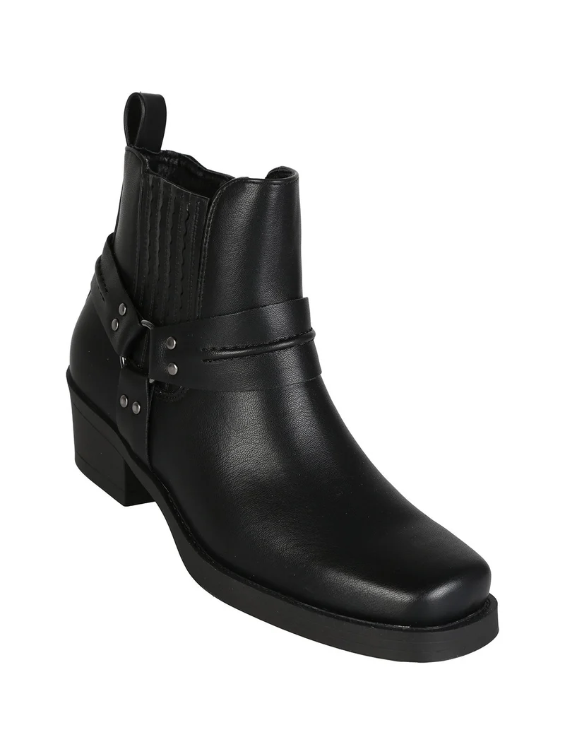 Stivaletti donna con punta quadrata - nero