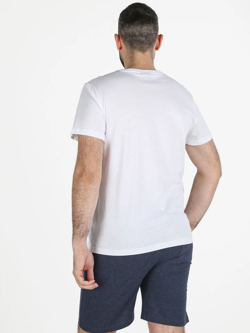 T-shirt da uomo in cotone con logo - bianco