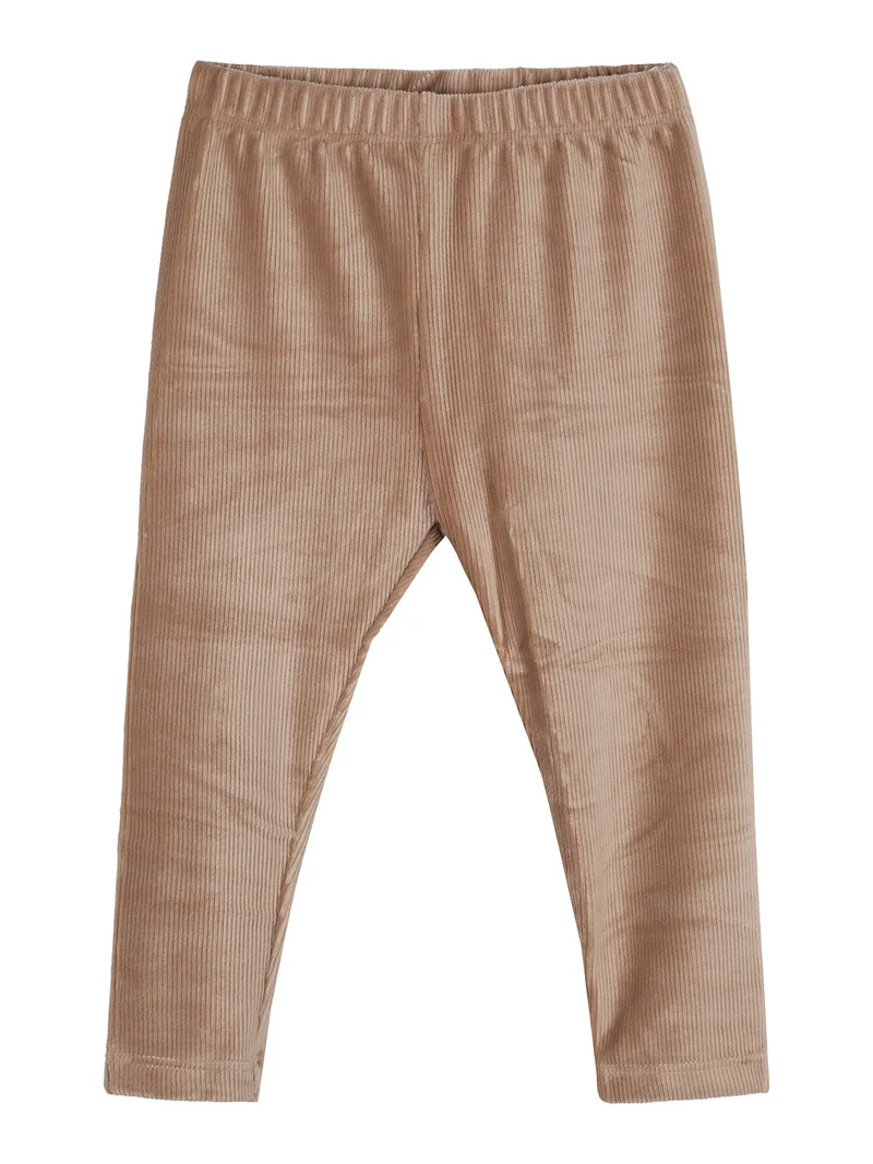 Completo lungo da neonata con maglietta e leggings in velluto a costine - rosa
