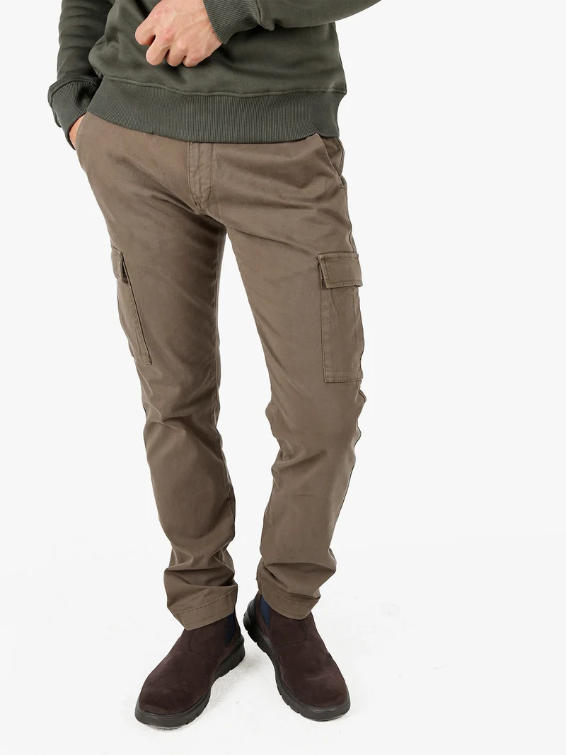 Pantaloni uomo in cotone con tasconi - taupe
