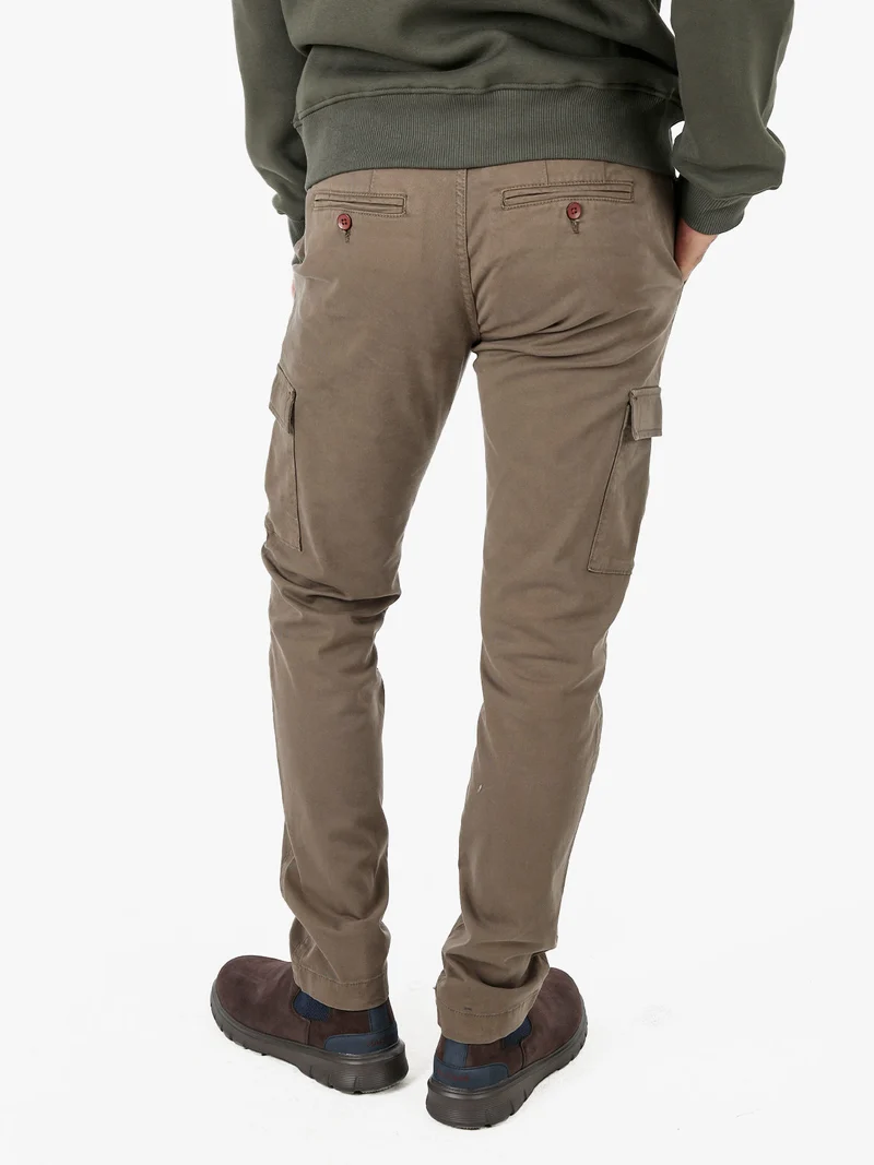Pantaloni uomo in cotone con tasconi - taupe