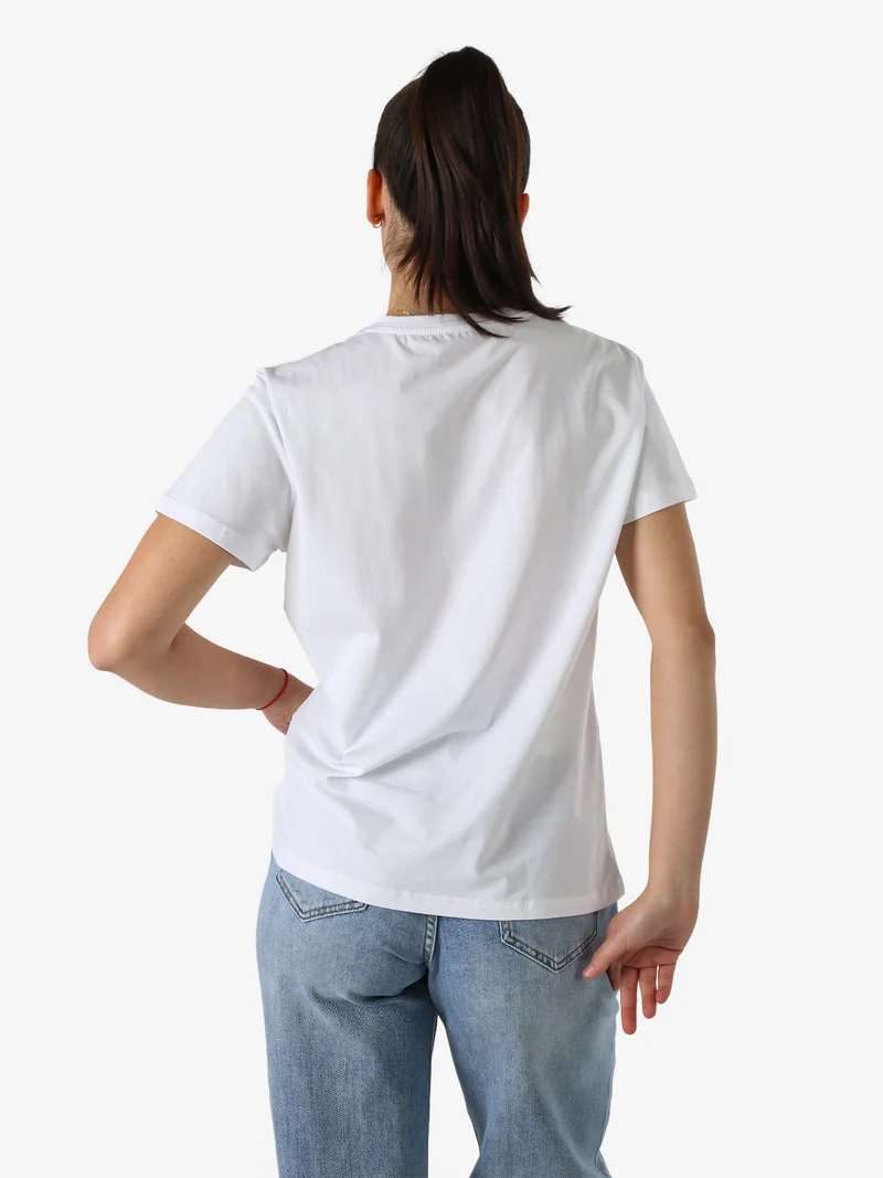 T-shirt donna orsacchiotto con strass - blu