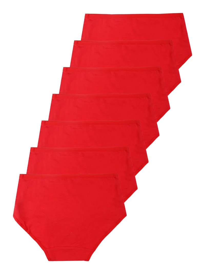 Confezione da7 slip maxi da donna in cotone - rosso