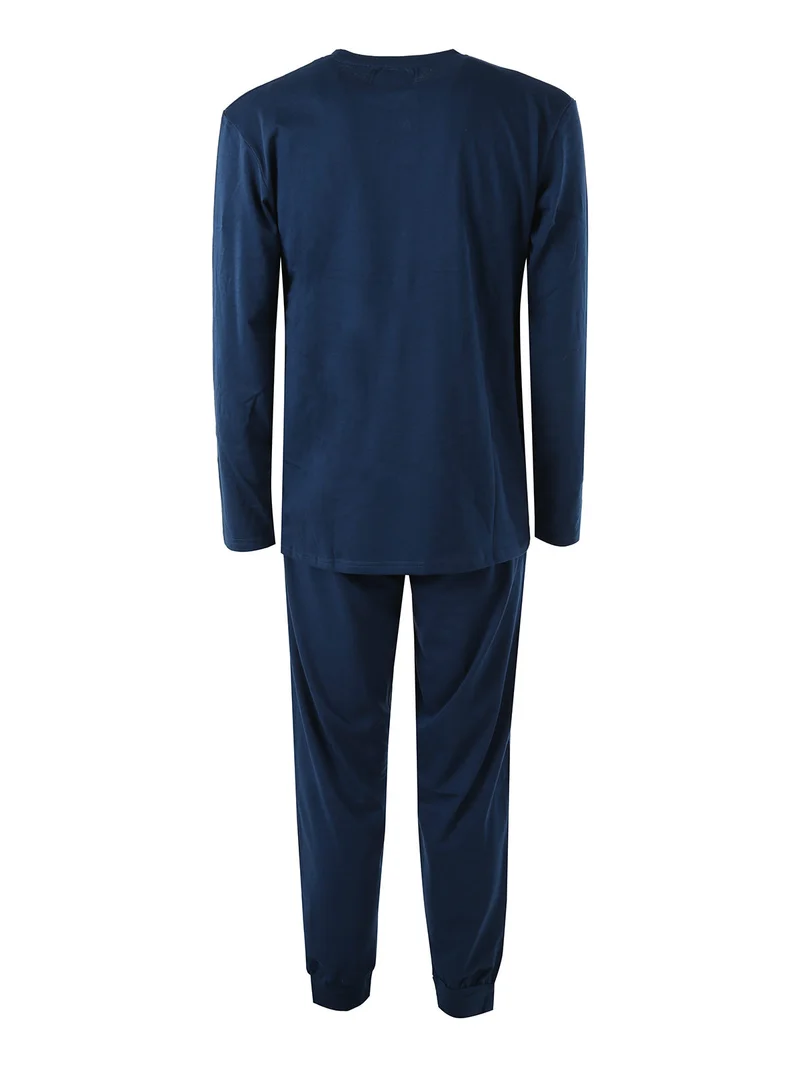 Pigiama lungo da uomo in cotone - jeans
