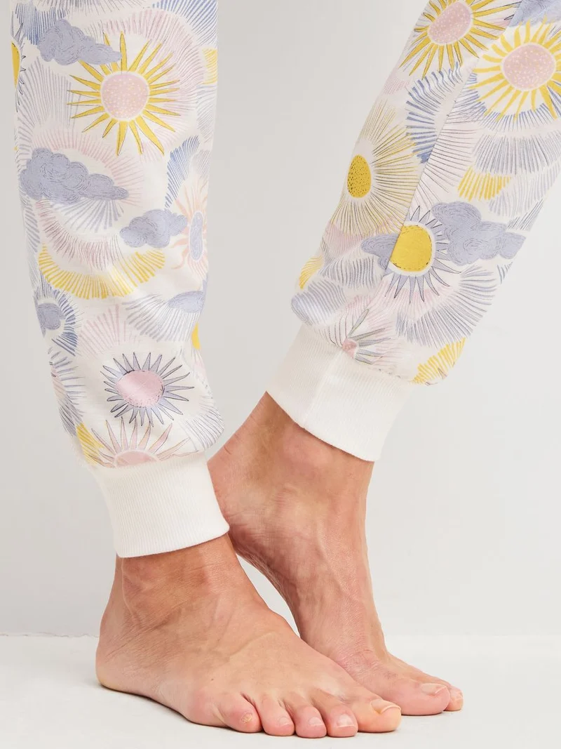 DAMEN Pyjama mit Bündchen