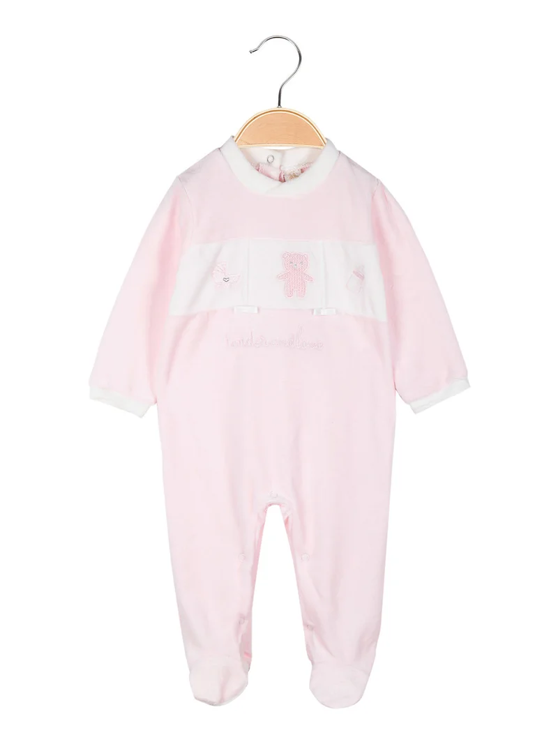Tutina da neonata in ciniglia - rosa
