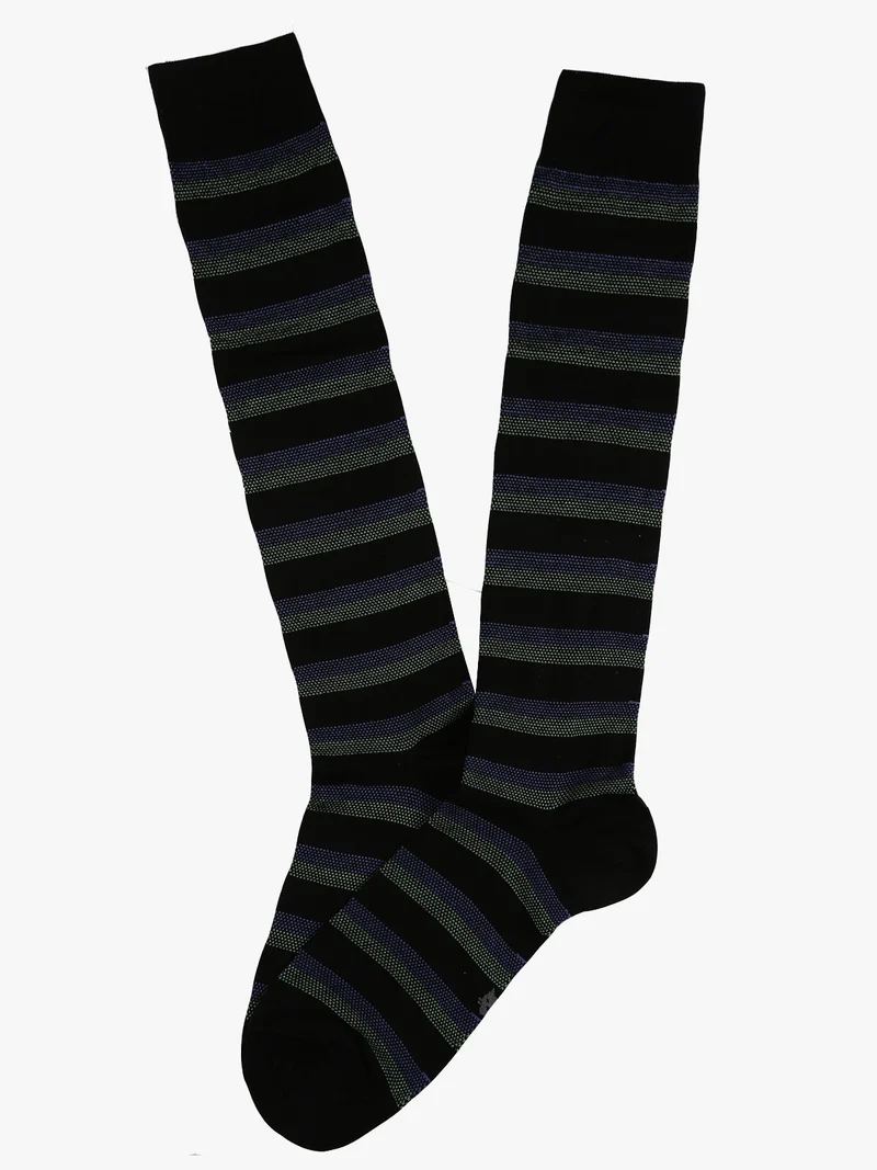 Calze lunghe in fresco cotone da uomo - nero