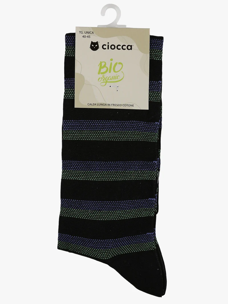 Calze lunghe in fresco cotone da uomo - nero