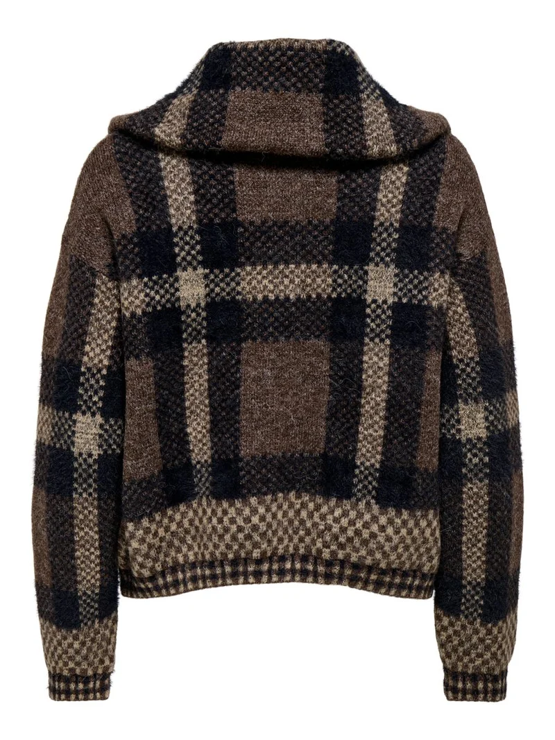 ONLMAROON LS ZIP COLLAR CARDIGAN KNT