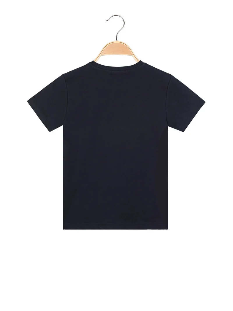 T-shirt manica corta da bambino in cotone - blu scuro