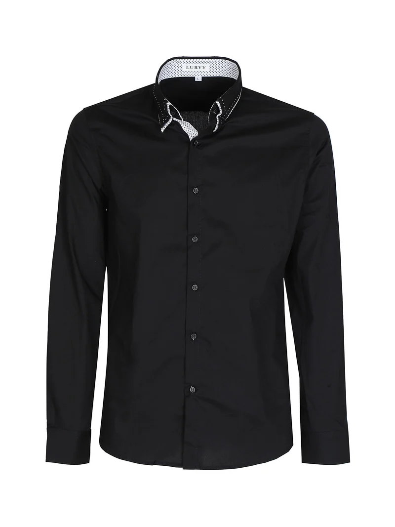 Camicia classica da uomo in cotone - nero