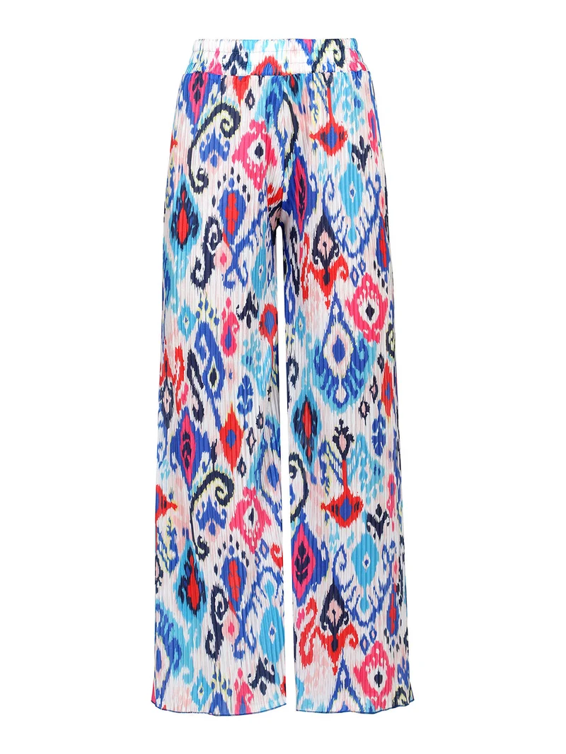 Pantaloni donna leggeri a palazzo colorati - blu