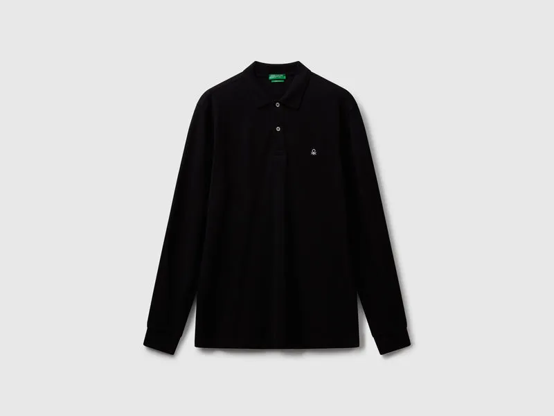 Langärmliges Poloshirt aus Baumwolle