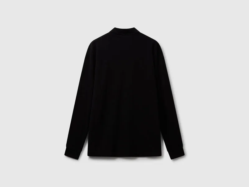 Langärmliges Poloshirt aus Baumwolle