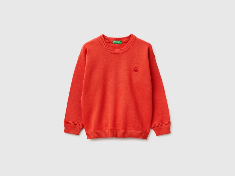 Pullover aus Bio-Baumwolle mit Rundhalsausschnitt