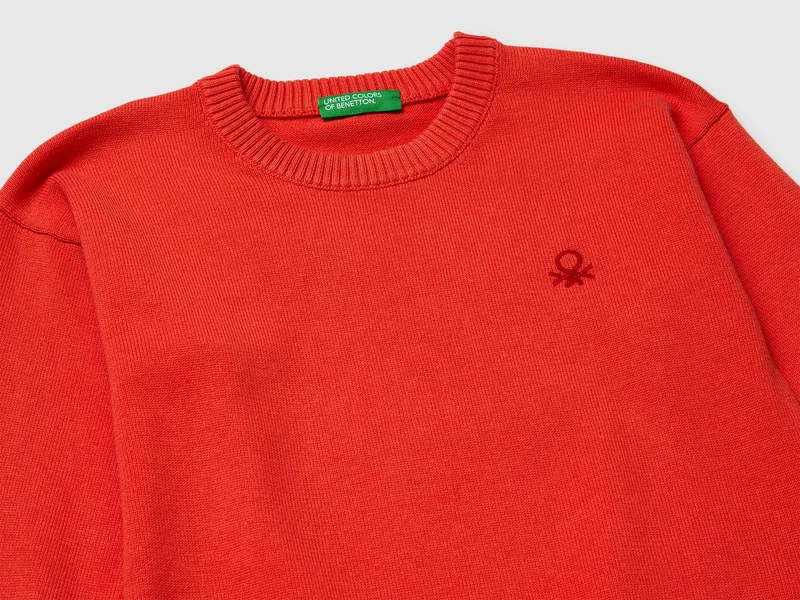 Pullover aus Bio-Baumwolle mit Rundhalsausschnitt