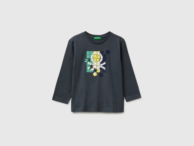 Bio-Baumwoll-T-Shirt mit Logodruck