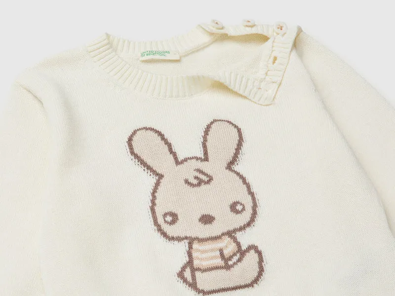Pullover mit Kaninchenmotiv