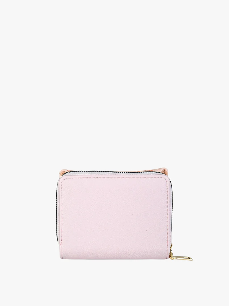 Portafoglio mini da donna con stampa monogramma - rosa