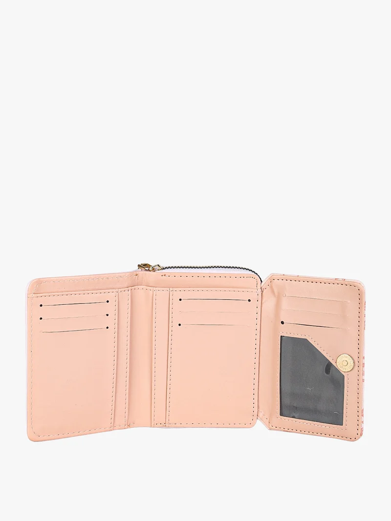 Portafoglio mini da donna con stampa monogramma - rosa