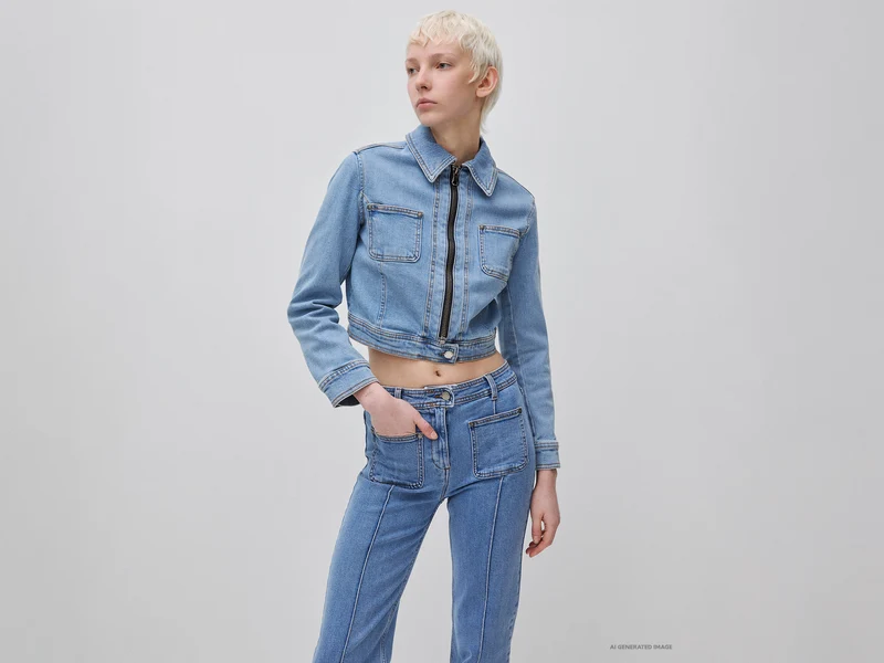 Jeansjacke mit Reißverschluss