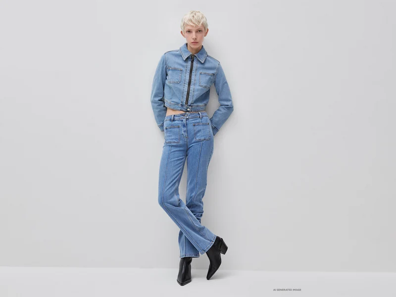 Jeansjacke mit Reißverschluss
