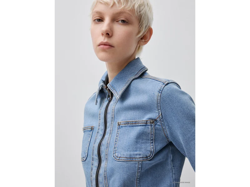 Jeansjacke mit Reißverschluss