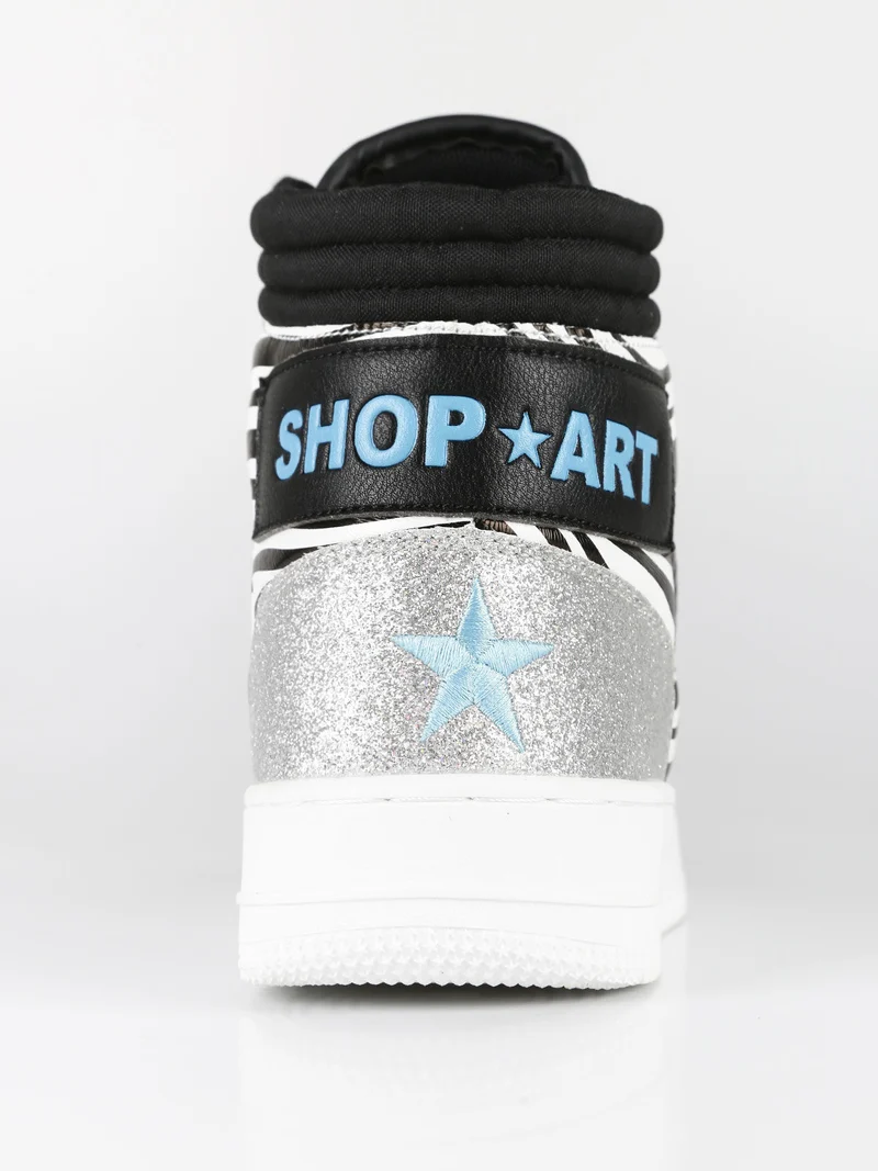 BASKET HAILEY Sneakers alte donna zebrate/glitter - multicolore