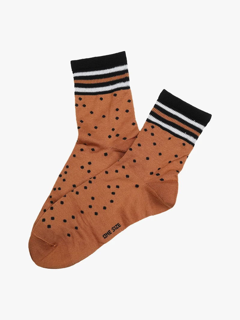 Calze da donna midi a pois - cammello