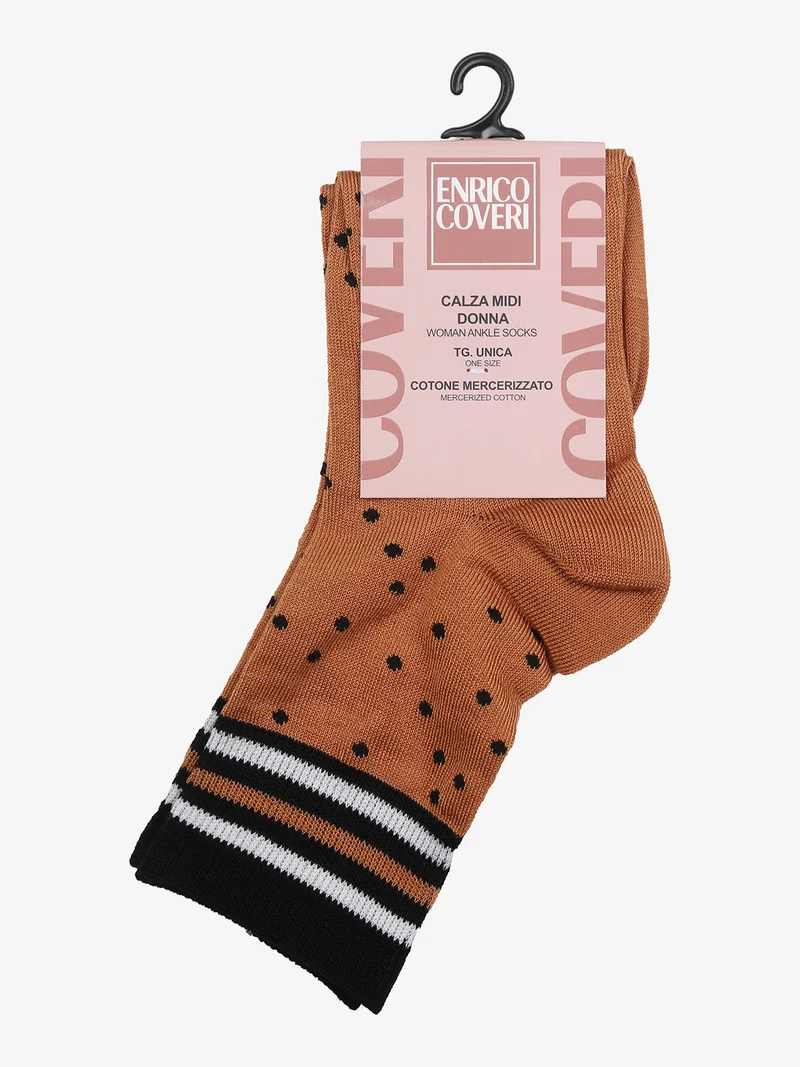 Calze da donna midi a pois - cammello