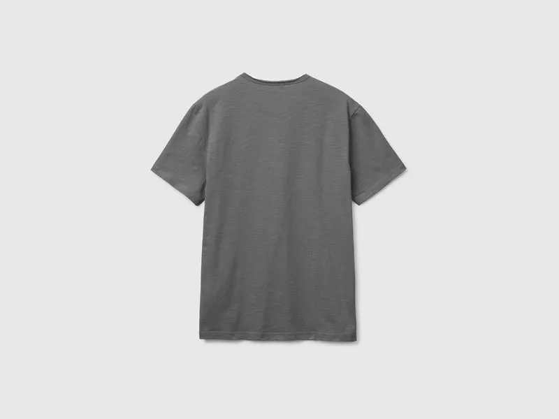 T-Shirt aus geflammter Baumwolle